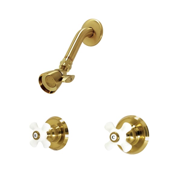 Shower Faucet, Brushed Brass, Wall Mount